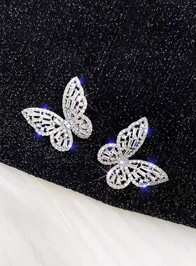 925 Pure Silver Needle Advanced Feeling Super Fairy Butterf