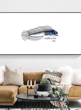 巴卡雷龙挂画水族原创装饰画墙画玄关鱼缸装饰ins风水族周边
