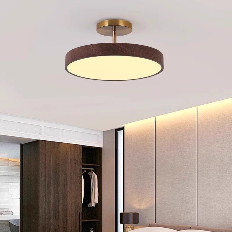 圆形卧室灯创意木纹色走廊过道灯吊灯新款简约餐厅玄关阳台吸顶灯,淘宝优惠券,粉丝福利购,淘宝优惠卷