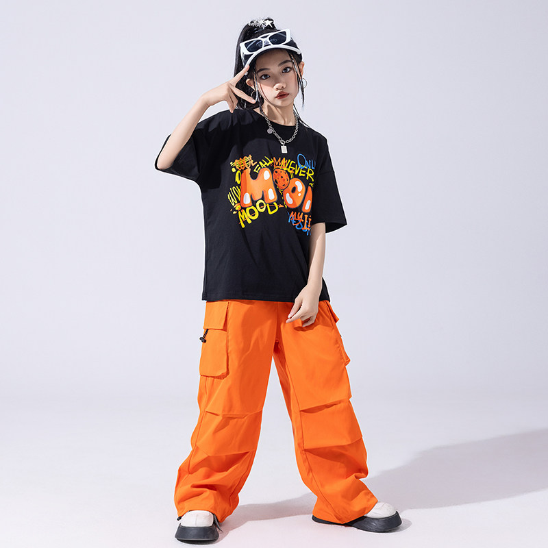 街舞儿童潮服演出服男童套装hiphop童装嘻哈T恤女架子鼓爵士舞夏,淘宝优惠券,粉丝福利购,淘宝优惠卷