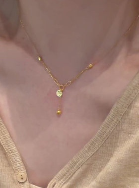 S925银新中式福牌流苏项链女2026