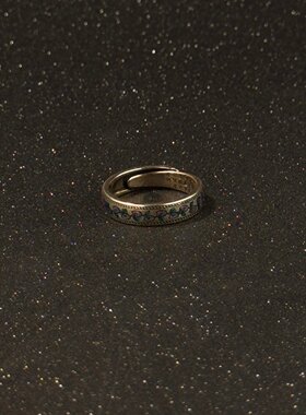 S925纯银中古风花枝树叶戒指高级