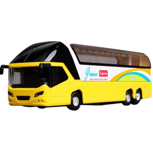 合金机场大巴汽车玩具车模响声豪华巴士公交车模型金属仿真-图0