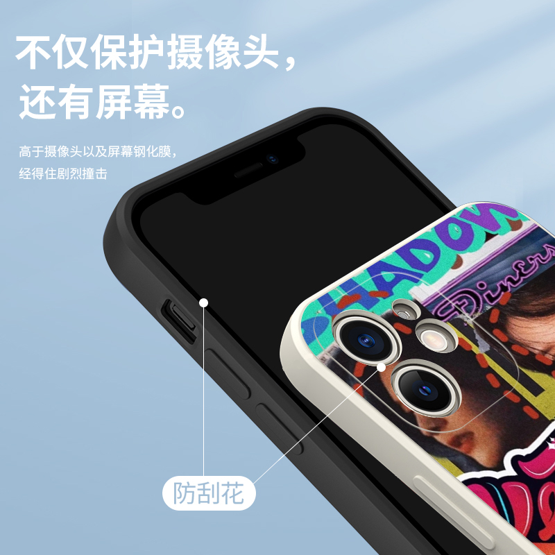 章若楠手机保护壳适用苹果13华为mate40同款iPhone14promax周边OPPO小猫vivo小米11猫咪12涂鸦p40明星30xr可