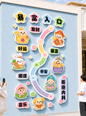 【暴富墙贴】网红店铺打卡墙装饰