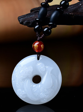 五行缺水补水 北方水神玄武 和田玉属水吊坠项链水泽节卦