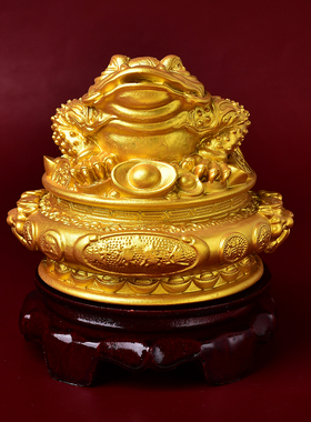 土豪金金蟾聚宝盆招财摆件家用镇宅家中玄关客厅财位聚财三足蟾蜍