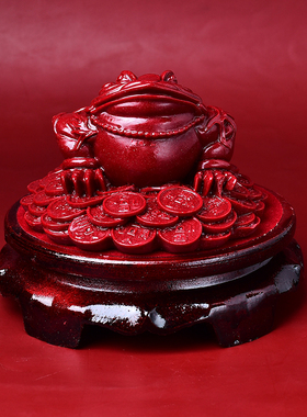 天然朱砂摆件纳福招财旺宅金蟾旺财貔貅镇宅如意雕刻家居聚财吉祥