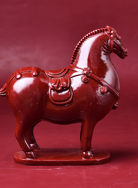 朱砂马到成功摆件风水招财大号唐马生肖马家居客厅办公室装饰礼品
