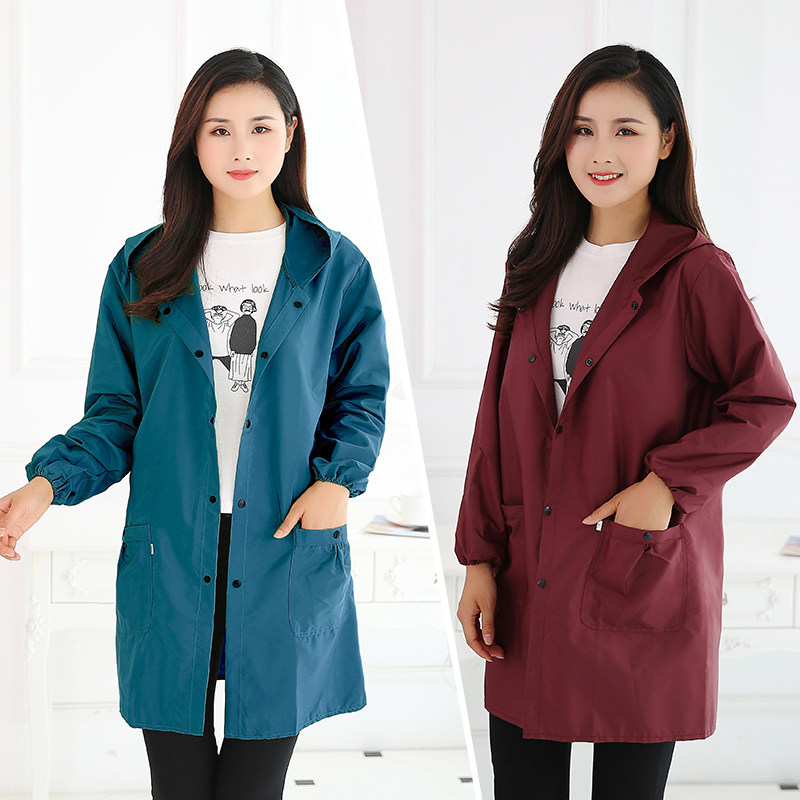 长袖防水防油新款围裙罩衣大人家用厨房时尚做饭女外套工作服薄款,淘宝优惠券,粉丝福利购,淘宝优惠卷