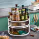 Rotating spice rack kitchen storage supplies for home use