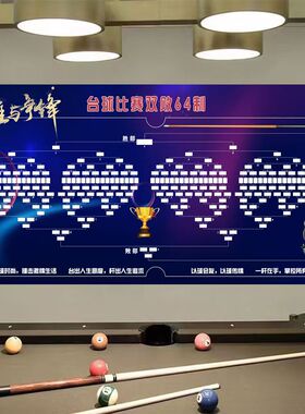 16人32人双败小铁杯台球室比赛晋级规则对阵表赛程季度年度表贴画