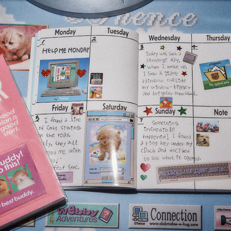 Thence韩国代购 美式复古双插袋笔记本万年型计划本手账学习办公,淘宝优惠券,粉丝福利购,淘宝优惠卷