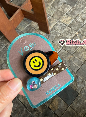 【实拍】韩国品质~香味笑脸波点发夹甜美时尚少女鲨鱼夹刘海发饰