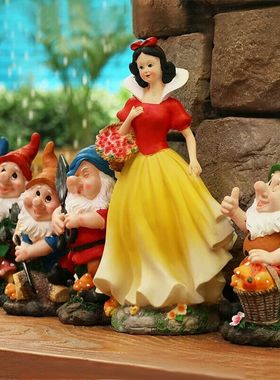 白雪公主七个小矮人树脂商场摆件