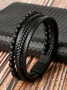 High Quality Leather Bracelet Men Classic Fashion Tiger Eye