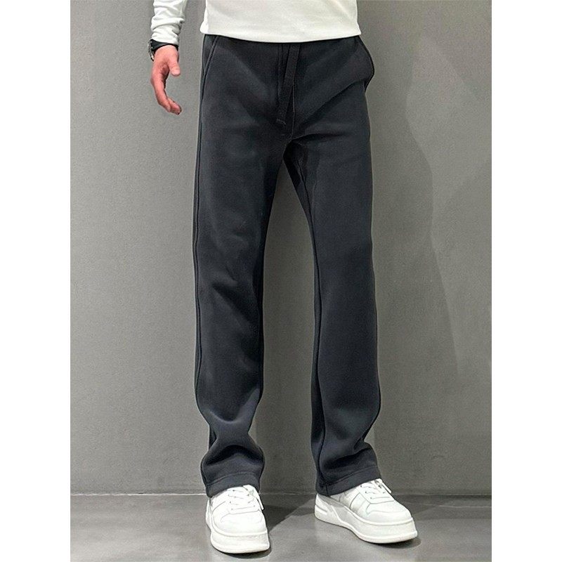 PXARA/潮牌老钱风弯刀休闲裤男秋冬季潮流加绒男裤宽松百搭直筒裤,淘宝优惠券,粉丝福利购,淘宝优惠卷