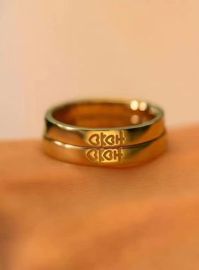 仿真结婚对戒一对情侣款订婚仪式道具黄金色仿真时尚气质新款