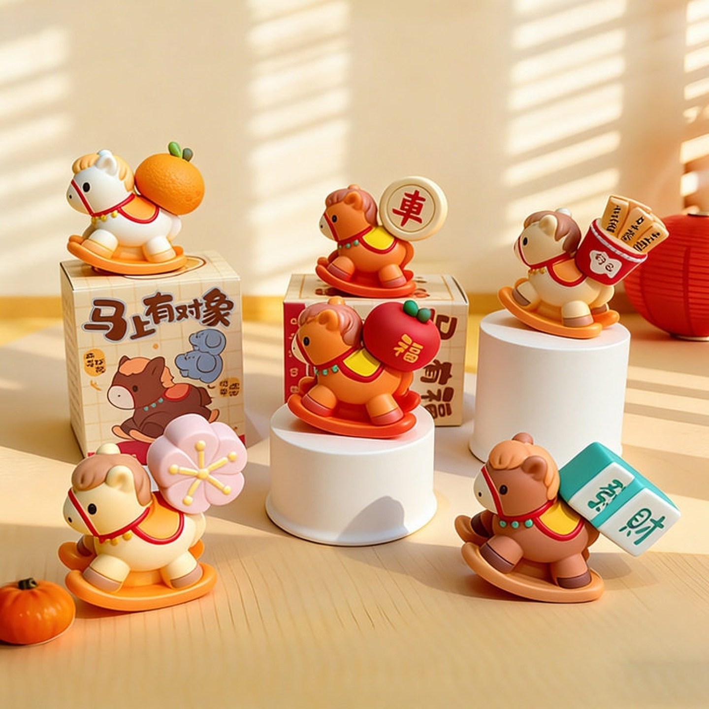 马年车摆件创意桌面摆件卡通可爱趴趴摆件办公室工位装饰吉祥物,淘宝优惠券,粉丝福利购,淘宝优惠卷