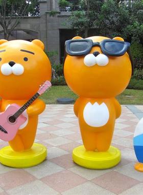 玻璃钢雕塑网红Kakao公仔卡通布朗熊户外大型摆件商场奶茶店装饰