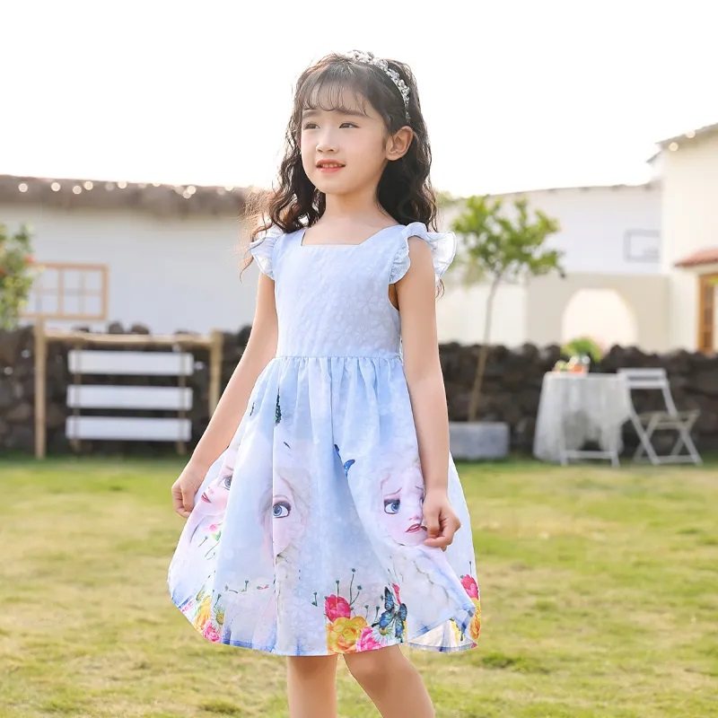女童夏装无袖连衣裙冰雪奇缘爱莎女孩吊带背心裙儿童纯棉薄款裙子,淘宝优惠券,粉丝福利购,淘宝优惠卷