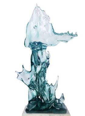 客厅装饰品摆件晶透明树脂抽象水花雕塑样板房别墅过道艺术摆饰