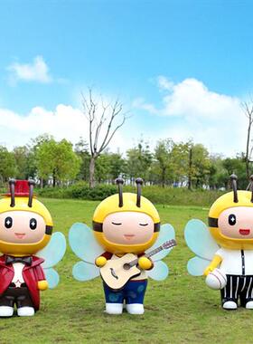 玻璃纤维蜜蜂雕塑模型卡通动物装饰幼儿园门装饰户外花园景区草图