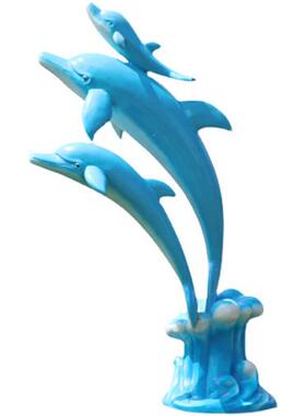 水池鲸鱼摆件玻璃钢海豚雕塑游乐园海洋馆喷泉贝壳章鱼海螺星装饰