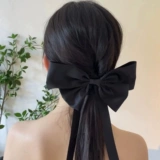 Черная большая летняя заколка для волос с бантиком, элегантные шпильки для волос, заколка-крабик, аксессуар для волос