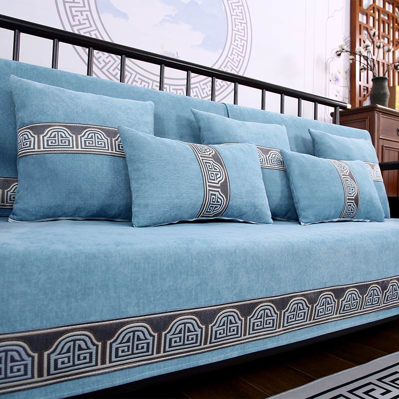 新中式沙发垫子四季通用防滑坐垫实红木雪尼尔盖布实木123盖套罩,淘宝优惠券,粉丝福利购,淘宝优惠卷