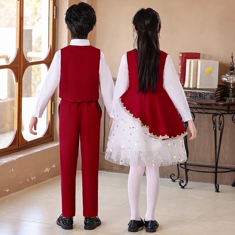 儿童大合唱中小学生运动会服装诗歌朗诵男女孩演讲比赛红歌演出服 - 图3