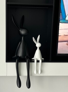坐姿兔子摆件客厅入户玄关鞋柜电视柜酒柜轻奢高档现代简约装饰品