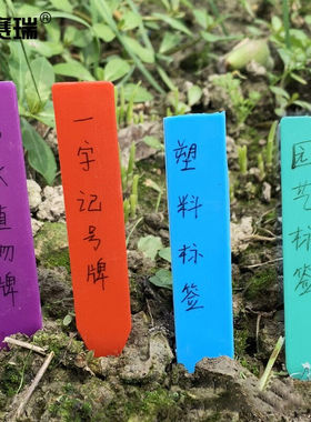 安赛瑞一字型加厚PP标签农业塑料插地签花卉植物分类标记牌绿色长