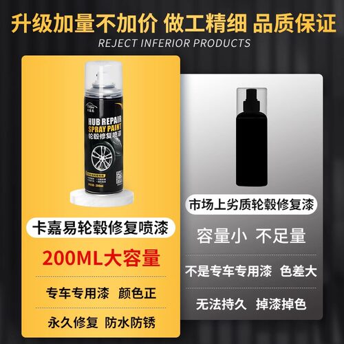 汽车轮毂修复漆剐蹭划痕修补漆神器铝合金钢圈改色刮痕翻新自喷漆 - 图0