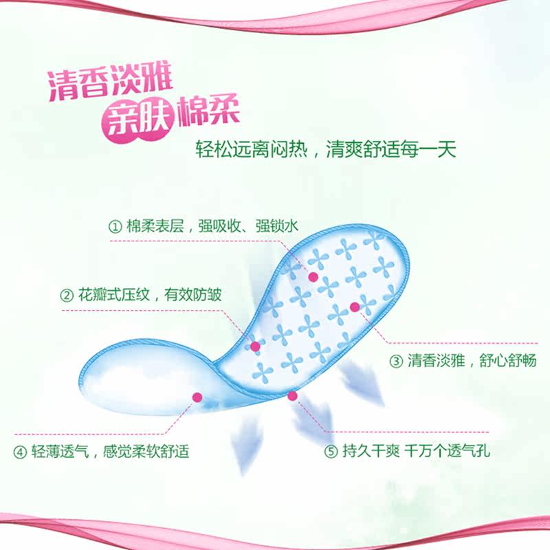 abc卫生巾姨妈巾护垫柔软表层5 苏兰格帝家居护垫