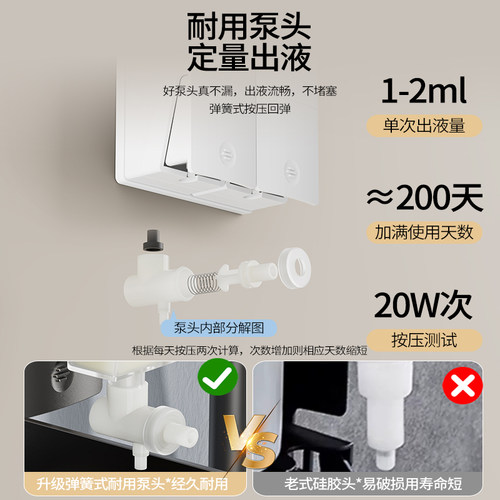 酒店浴室沐浴露洗发露盒子壁挂式厨房给皂器挂壁洗手液按压皂液器 - 图3