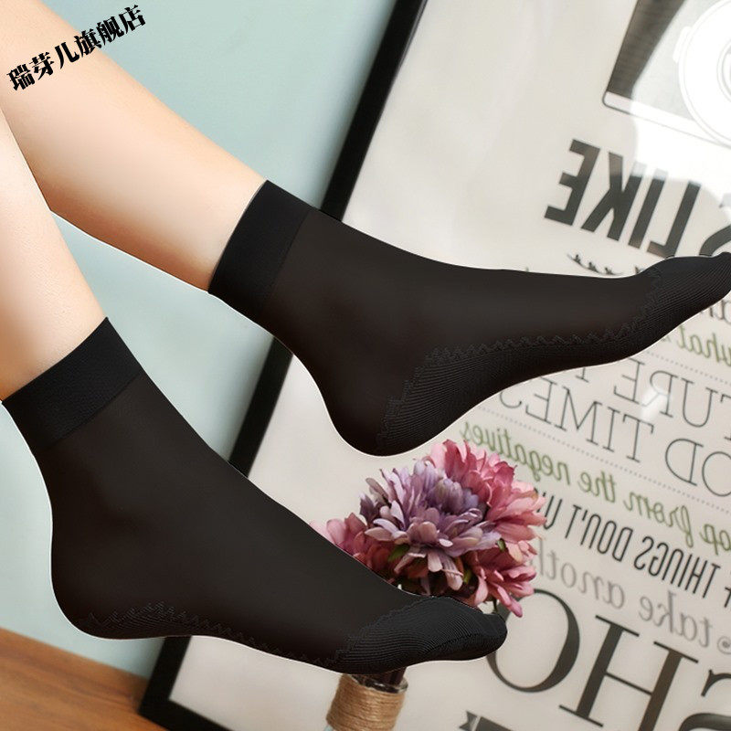 黑色女短弹力丝耐磨松口丝祙子丝袜 美笠短袜/打底袜/丝袜/美腿袜