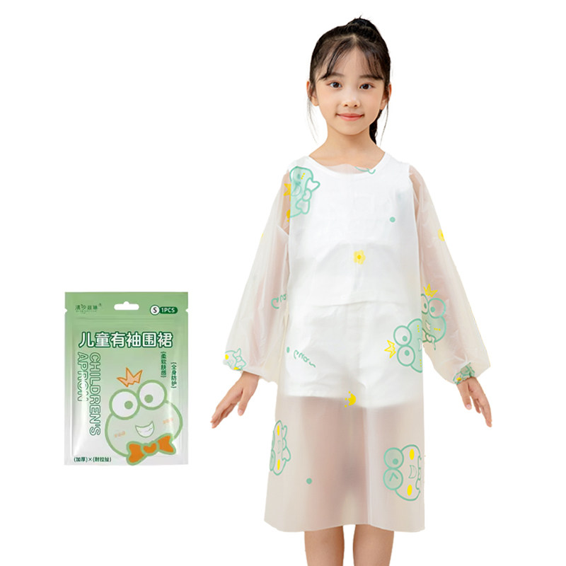 一次性围裙带袖儿童2件装画画罩衣防水防油幼儿园绘画火锅反穿衣,淘宝优惠券,粉丝福利购,淘宝优惠卷