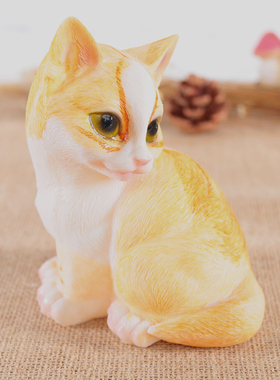 仿真可爱风树脂动物猫咪工艺品