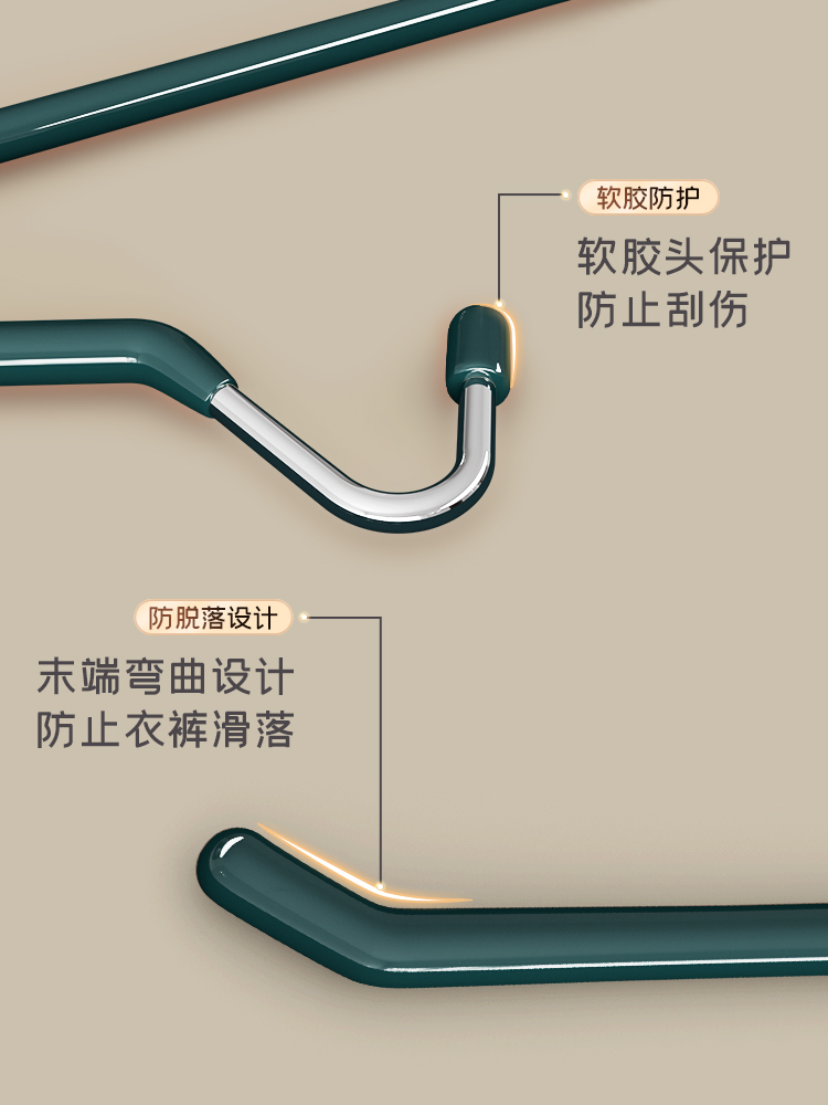 鹅型裤架夹子衣柜内置家用无痕衣架z字鹅形防滑挂裤架子收纳神器-图3