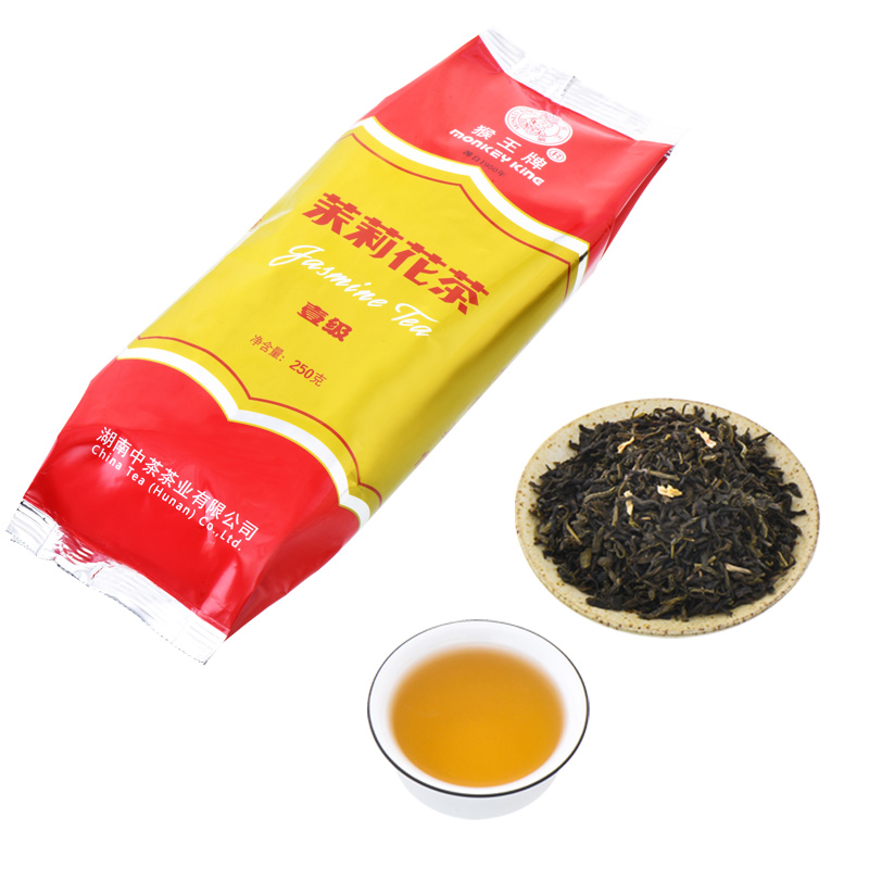 中茶猴王茉莉花茶一级250克2024新茶飘雪浓香型茶叶耐泡横县冷泡 - 图1