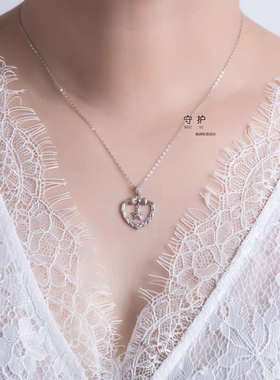 军恋925纯银五角星少女心蝴蝶结橄榄枝项链兵哥哥送异地军嫂礼物
