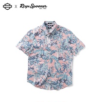 Hale Davidson ReynSpooner Hawaii joint-style shirt fall men loose riding short sleeves