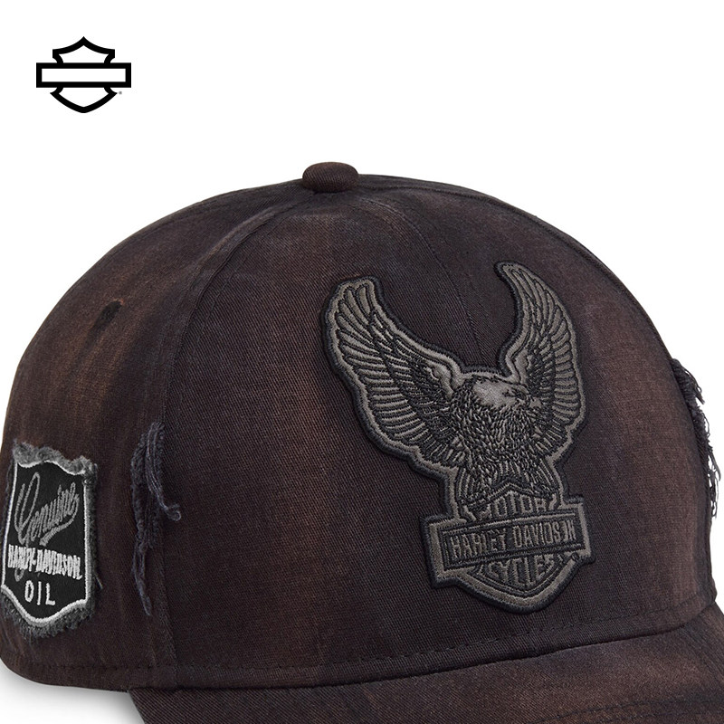哈雷戴维森机车立鹰贴布鸭舌帽摩托车文化骑行帽子遮阳刺绣棒球帽,淘宝优惠券,粉丝福利购,淘宝优惠卷