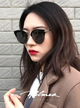 gm墨镜新款街拍白框ins网红偏光