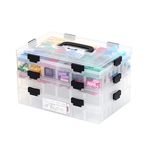 组合乐高玩具收纳箱儿童积木分类整理箱零食收纳盒透明塑料储物箱 - 图3