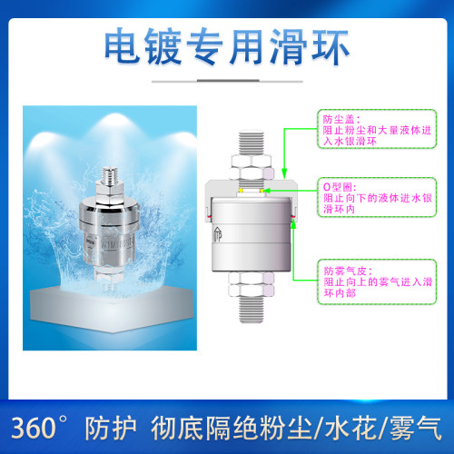 1路250A电镀环水银导电滑环W1M180ST-D旋转连接器替代Asiantool - 图2