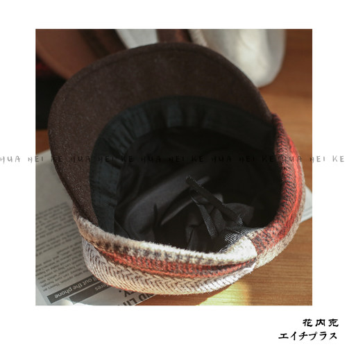 出口日韩~ 复古高级感平顶马术帽秋冬褶皱美拉德风百搭报童帽066 - 图3