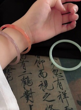 玻璃仿玉手镯批发细手镯叮当响叮当镯汉服配饰手镯禁步环圈批发