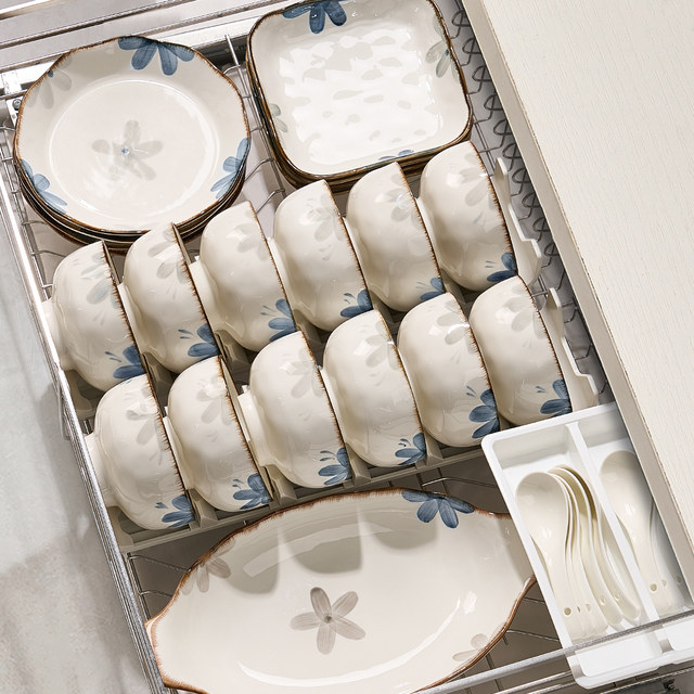 Underglaze ceramic tableware household dishes and plates set